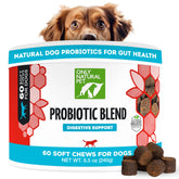 Envase frontal de Only Natural Pet probiótico para perros y gatos, digestión suave.
