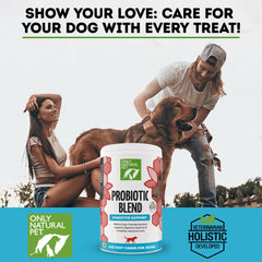 Frasco de 120 unidades de Only Natural Pet Probiótico, potentes cepas para digestión.