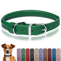 OOPSDOGGY collar de cuero enrollado para perros pequeños, cómodo y seguro.