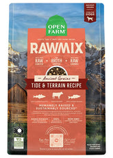Open Farm abadejo de Alaska y salmón, croquetas con proteína alta para perros activos.