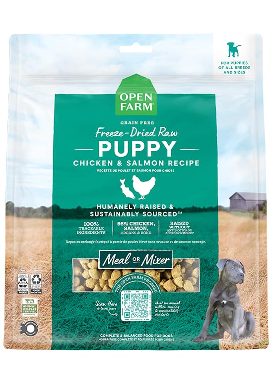 Open Farm Puppy Morsels: carne al 95% para proteínas diarias.