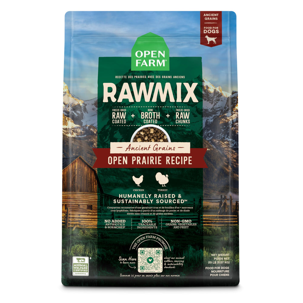 Open Farm RawMix, bolsa de 20 lb para perros, nutrición equilibrada y sabor.