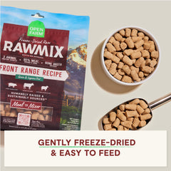 Open Farm RawMix Morsels: ingredientes clave, 95% carne real y órganos para una nutrición rica.