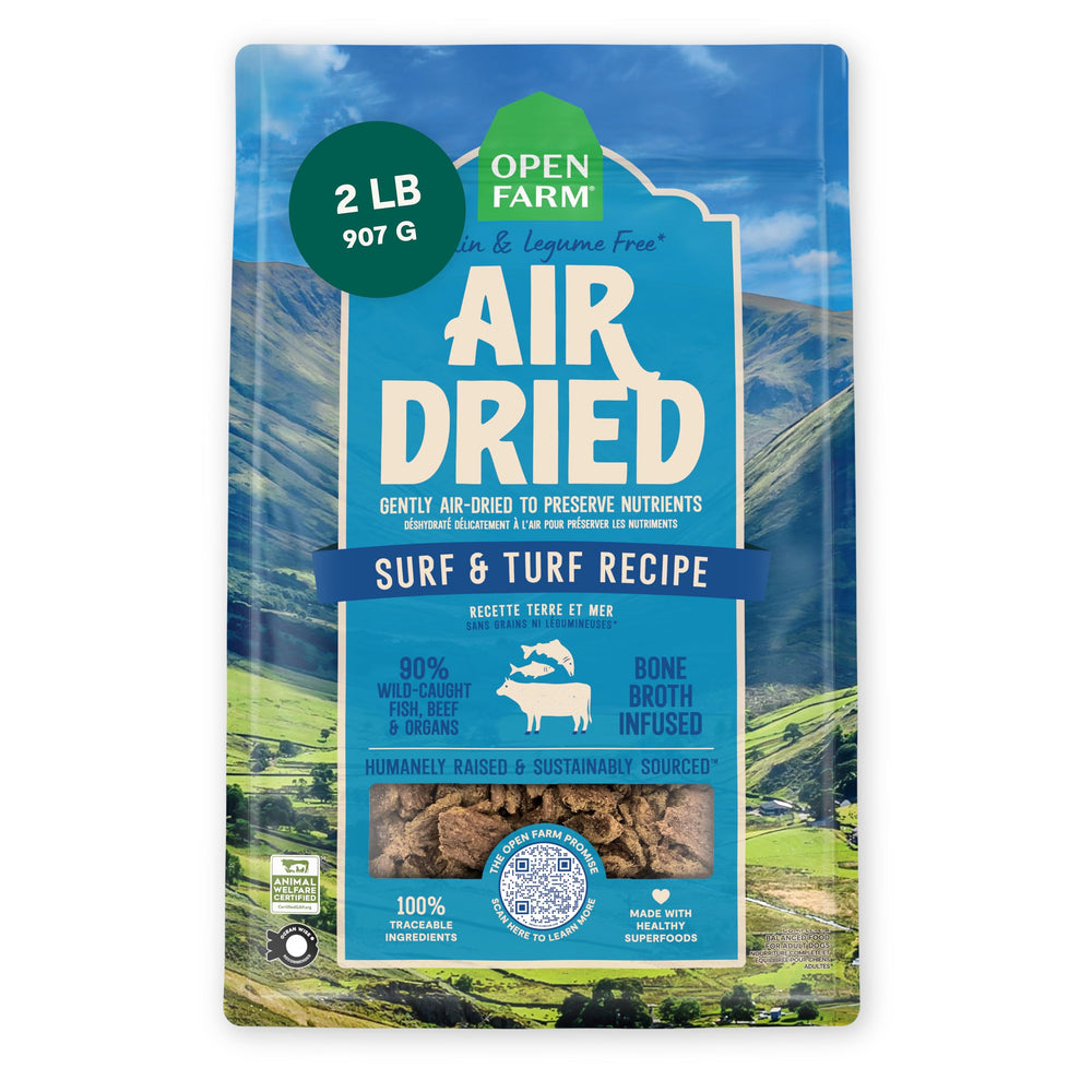 Open Farm Surf & Turf: alimento deshidratado en jerky para perros activos