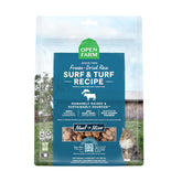 Open Farm Surf y Turf: empaque principal, mordiscos liofilizados para gatos, sabor y nutrición equilibrada