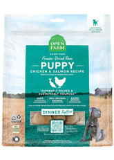 Open Farm Puppy hamburguesa pollo-samon: porción lista para cachorro con sabor intenso