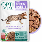 Optimeal gato en cuenco con salsa sabrosa para degustación diaria