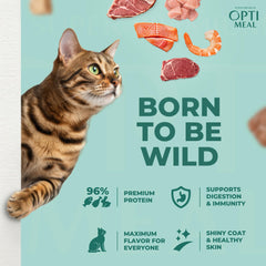 Optimeal Gatos salmón trozos tiernos en salsa como topping sabroso.