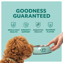 Optimeal ingredientes naturales para perros adultos pequeños, fórmula equilibrada.