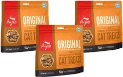 ORIJEN Premios Originales para Gatos: paquete de tres bolsas 1.25 oz ideal para recompensas.