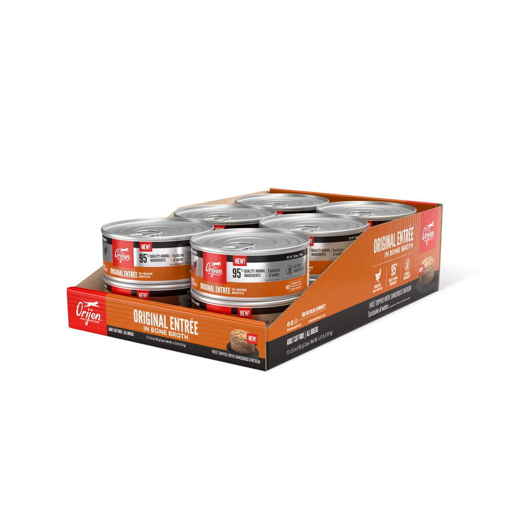 ORIJEN Original Entrée en caldo de huesos: textura nutritiva y sabor rico para gatos
