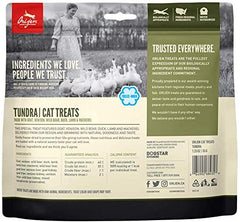ORIJEN TUNDRA trozos deshidratados en primer plano, sabor irresistible para gatos.