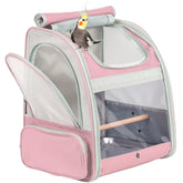Mochila ORIZZP para aves con percha de madera, comodidad para el ave