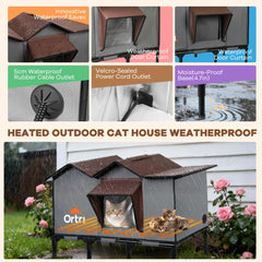 Ortri Casa Gato Exterior con tejido 600D resistente ofrece durabilidad.