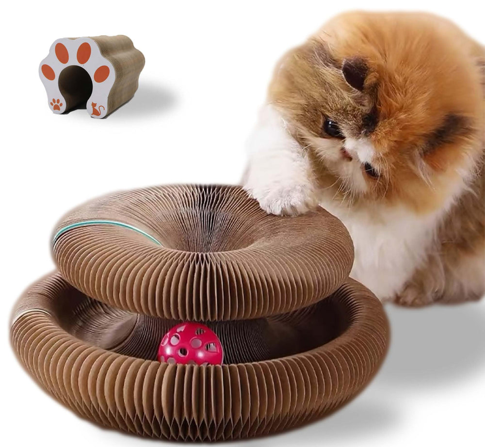 OTANIMACHI Tablero rascador para gatos magnético, cartón reciclable, ideal para juego y protección de muebles.
