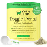 Other Half polvo dental para perros mejora el aliento y la salud bucal.