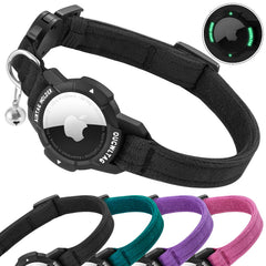 OUCWLTAG collar para gato con AirTag integrado, mayor seguridad nocturna