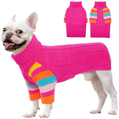 OUOBOB sueter perro mediano cuello alto, calor suave para paseos fríos
