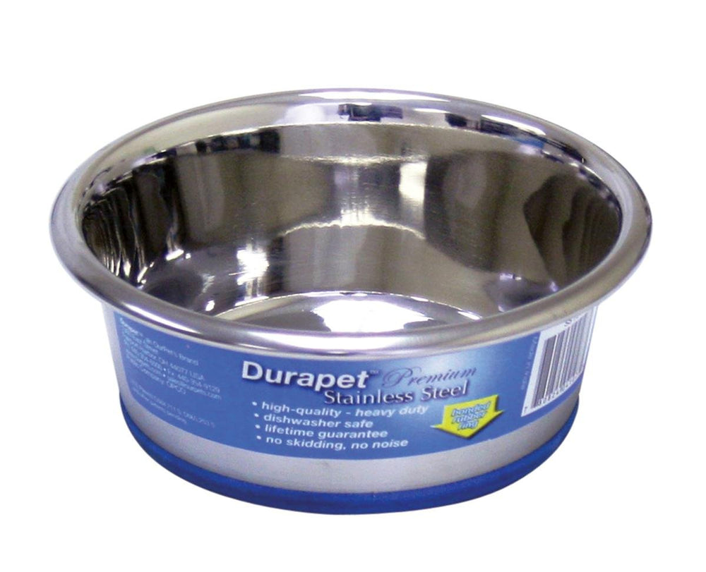 OurPets DuraPet cuenco para perro en acero inoxidable, ideal para comidas limpias y sin deslizamientos.