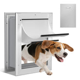 Puerta Ownpets para perros con marco de aluminio facilita un paso seguro entre casa y exterior.