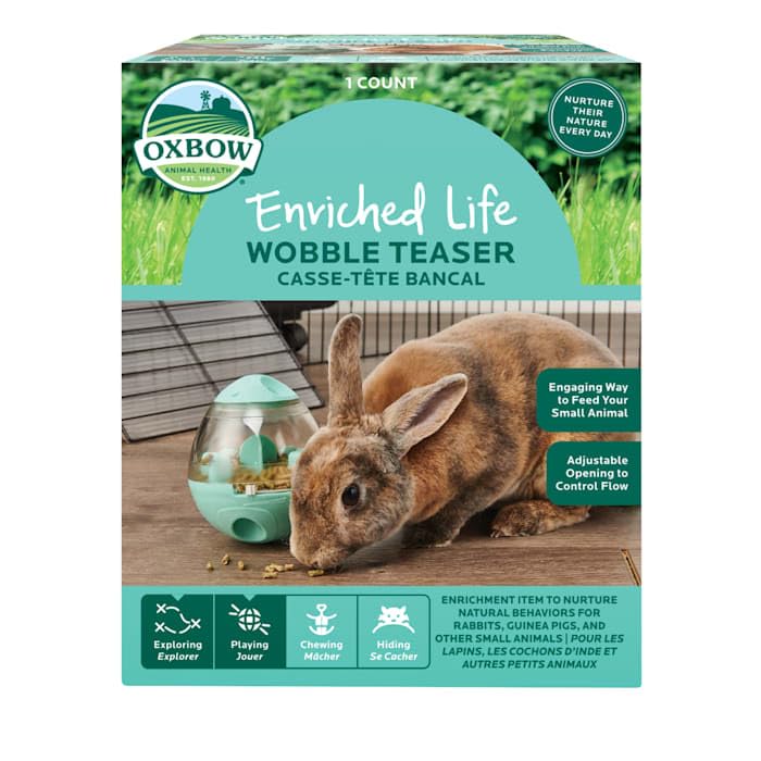 Oxbow Enriched Life Wobble Teaser, frente: alimentación entretenida y monitoreo visual