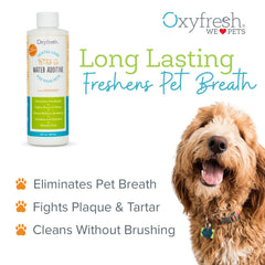 Oxyfresh en agua para mascotas, aliento más fresco diario.