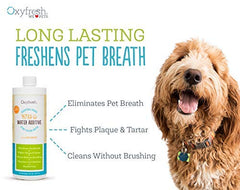 Oxyfresh aliento más fresco para perros y gatos al usar el agua de bebida.