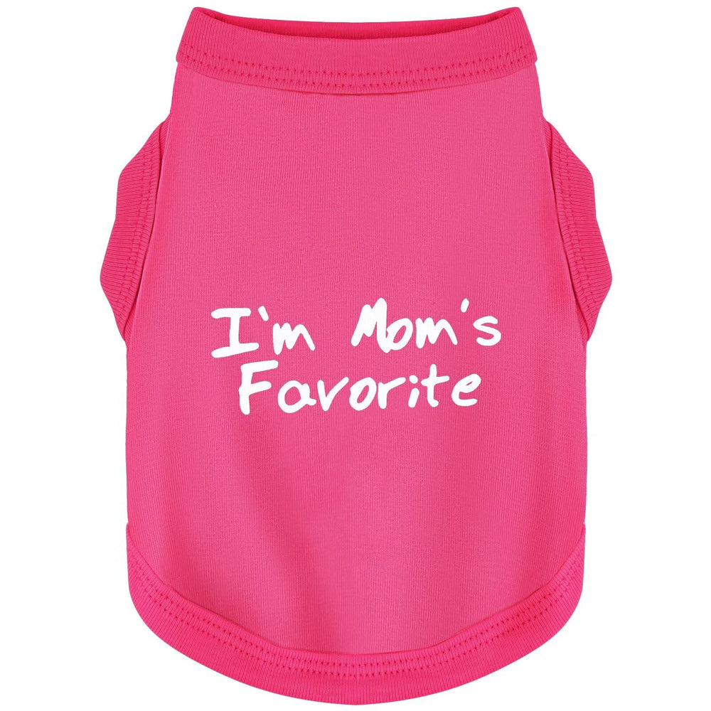 Paiaite camiseta canina frontal con impresión Soy la mamá favorita, perfecto para paseos diarios.