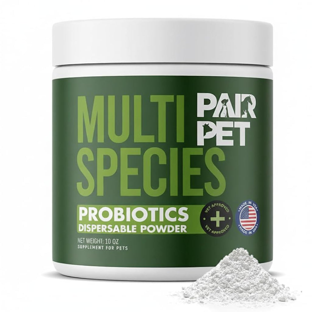 Pair Pet Probiotics: envase frontal para iniciar el uso con confianza.