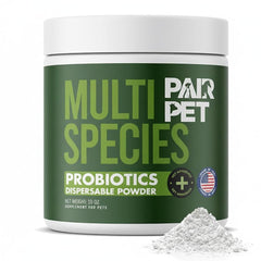 Pair Pet Probiotics: envase frontal para iniciar el uso con confianza.