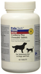 PalaTech Cranberry Plus: botella de tabletas masticables para apoyo urinario.