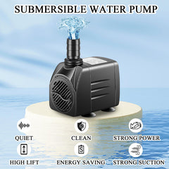 Bomba para estanques y fuentes, movimiento suave del agua con Pamaner.