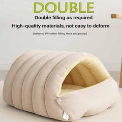 Panmall Cama Cueva Gato Interior Forro Polar Artico: mantiene el calor de forma suave.