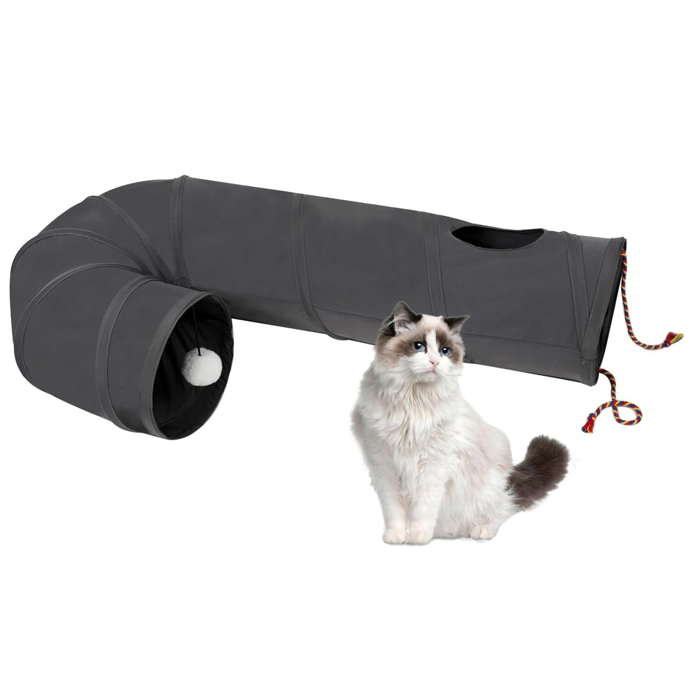 PAOPO túnel-gato-doble-vias-plegable: entretenimiento dinámico para gatos.
