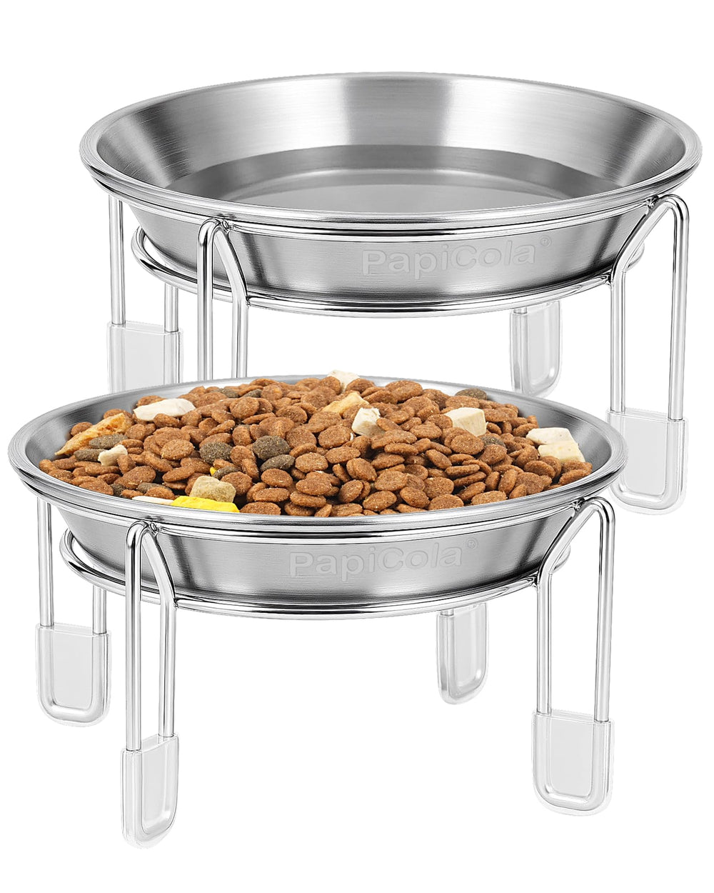 PapiCola boles elevados para gatos con dos cuencos, comodidad en altura.