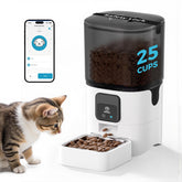PAPIFEED alimentador automatico para gatos con wifi y control remoto, vista frontal.