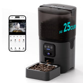 Papifeed alimentador para gatos con cámara 1080p, monitorea la comida en tiempo real.
