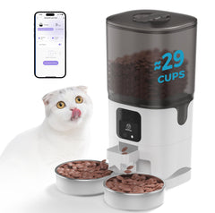 PAPIFEED alimentador para gatos con doble cuenco evita peleas entre dos felinos.