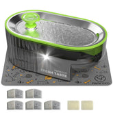PAPIFEED bebedero para gatos en acero inoxidable 84oz para agua fresca y duradera.