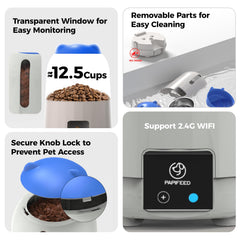 PAPIFEED capacidad 3L para alimentar varios días.