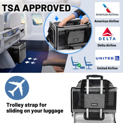 PAPZER transportín gato aprobado para aerolínea: diseño seguro para viajar.