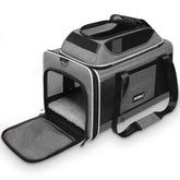 PAPZER transportín gato techo expandible: más altura para que la mascota estire el cuerpo durante el viaje.