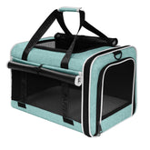 PAPZER porta-mascotas media turquesa: vista general, ideal para viajes y visitas al veterinario.