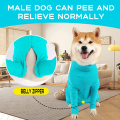Parderry pijama para perro con cierre en la espalda para mayor seguridad.