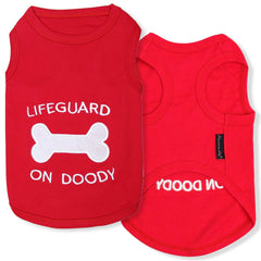 Camiseta parisian-pet bordada salvavidas y hueso, ideal para paseos diarios.