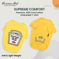 Camiseta Parisian Pet con bordado detallado; ideal para sesiones de fotos.