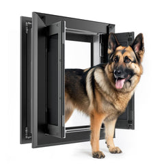 PATAPLUS puerta para perros en aluminio con imanes dobles para mayor seguridad.