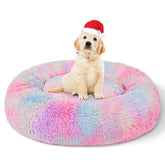 Patas Lague cama forma dona suave para perros pequeños con borde elevado.