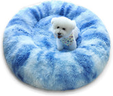 Patas Lague cama perro grande donut azul, reposo cómodo y cálido para mascotas.