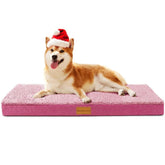 Patas Lague cama ortopédica para perros, vista general 30x20 en rosa, descanso cómodo